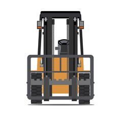 Forklift front view with white background
