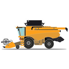 Yellow Harvester with white background