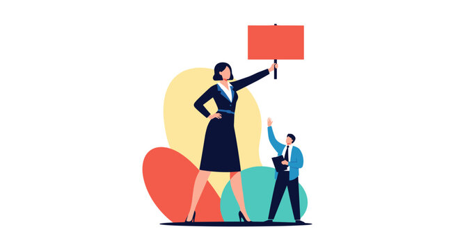 Business leadership team celebrating a successful project milestone with a large sign.