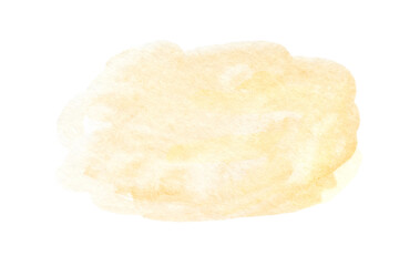 Soft yellow watercolor blob: textured abstract circle in light pastel artistic design.
