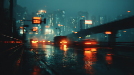 night traffic in city