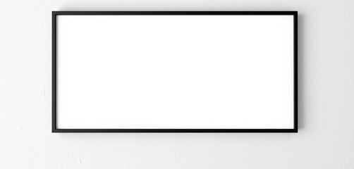 Obraz premium Sleek modern frame hung on a textured white wall, wall decor, decor