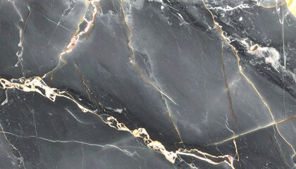 Dark grey marble with striking gold and white veins