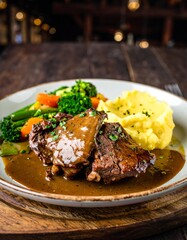 Hearty Braised Beef with Potatoes and Vegetables