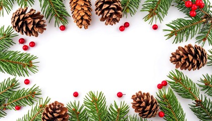 Holiday fir and cones