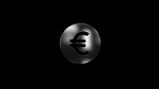 Euro coin in stainless steel vector design
