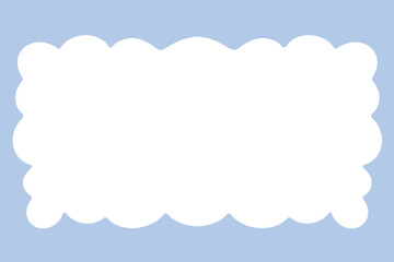 White clouds with blue background frame