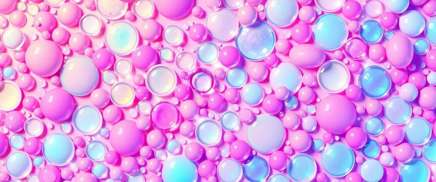 Abstract bubbly texture, pastel hues, seamless repeat, pink, soft