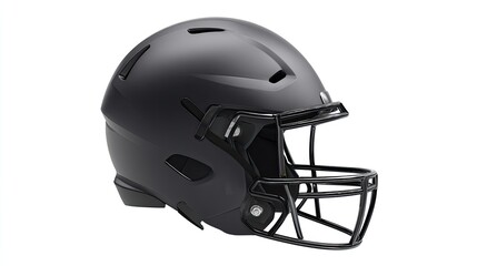 Fototapeta premium Modern Black Sports Helmet Designed for American Football Players with Advanced Safety Features and Streamlined Aesthetic