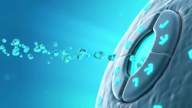 Gate Ease - Cell Membrane Channels Admit Teal Particles Smoothly Post-Switch