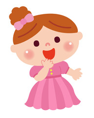 お遊戯会で劇をしている女の子のイラスト