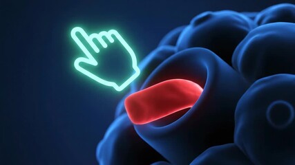 Proteasome Guidance - Chaperone-Style Icon Nudges a Substrate Ribbon into the Barrel Mouth along a Diagonal Path on Indigo