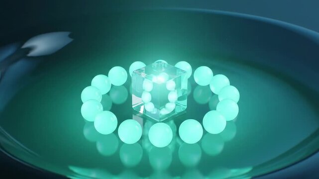 Activation Counter - Model Cube Encircled by Ring Meter, Completion Halo Spreads with Tiny Check