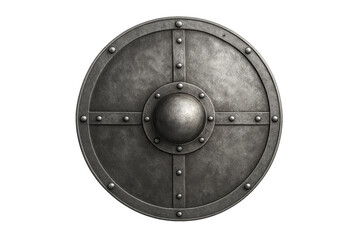 Naklejka premium Round medieval metal shield providing protection