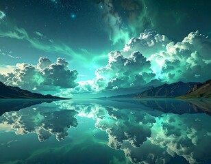 Dreamy reflective skyscape