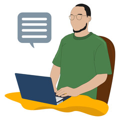 vector design of a man working on a laptop