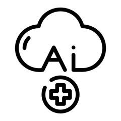 healthcare cloud ai icon