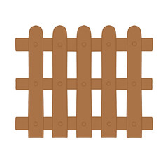 Brown wooden picket fence vector icon vector illustration