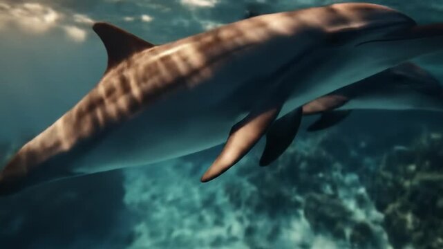 Dolphins underwater