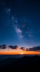 Mountain Milky Way Sunset
