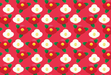 椿の花の背景イラスト