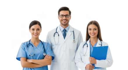 Professional medical team poses confidently ready to serve patients healthcare needs