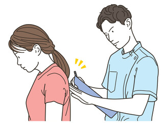 男性整体師から施術を受ける若い女性患者