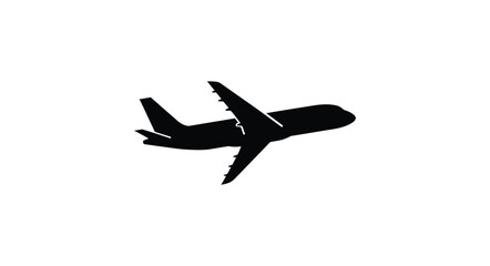Silhouette of a modern passenger jet airplane soaring through the sky representing travel and aviation