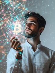 Digital dollar and blockchain finance concept