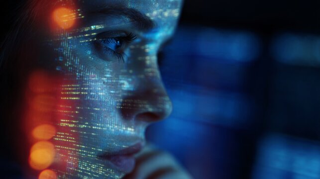 Genetic breakthroughs: crafting the next-gen synthetic immunization. Data insights. Genetic coding under shimmering blue lights in a high-tech biolab. Market forecast. Stock market.