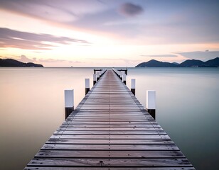 Obraz premium Seaside dock at dusk