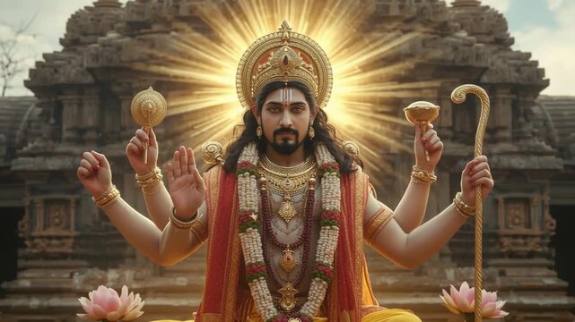 Divine ritual celebration temple religious art cultural heritage majestic view spiritual significance