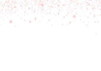 Abstract Red Glowing Sparkling Confetti Light Glitter Particle. Overlay. Frame. Border. on Transparent Background