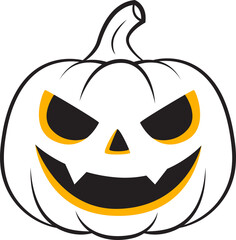 Jack-o'-lantern pumpkin outline for halloween illustration design