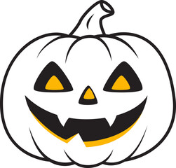 Jack-o'-lantern pumpkin outline for halloween illustration design