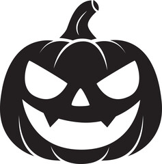 Jack-o'-lantern pumpkin shadow icon for halloween illustration design