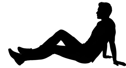 Silhouette of a person reclining casually, adding a touch of simplicity and mystery.
