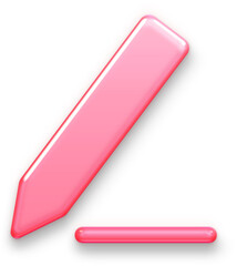 Cute 3D Pink Glossy Edit Icon for Beauty Blog Post