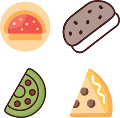 vector set of pizza icons