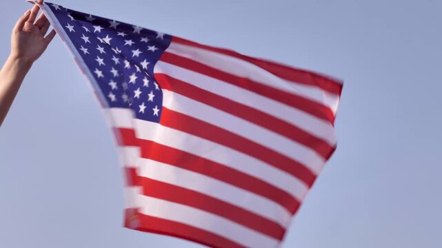 american flag waving for constitution day