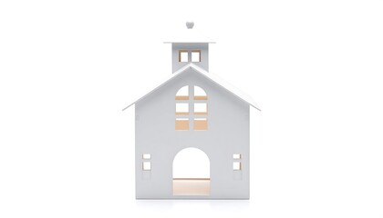 Simple light gray house model on white background