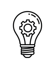 Light bulb gear vector illustration