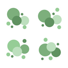 Abstract green circle texture isolated flat style design.