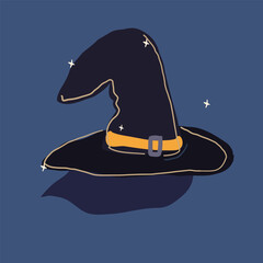 Witch hat with buckle vector illustration