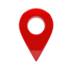 3d red map pin icon symbolizing location search navigation and geolocation services