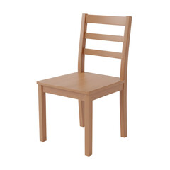 Elegant minimalist wooden chair isolated against a stark transparent backdrop perfect for design