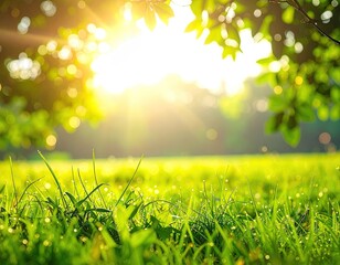 Obraz premium Close Up Of Solar Panel Reflecting Bright Sunlight With Leafy Green Trees And Blurred Background Creating A Warm And Inviting Outdoor Scene