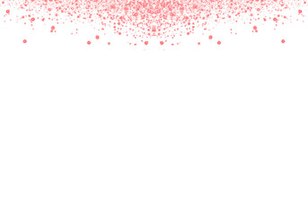 Abstract Red Glowing Sparkling Confetti Light Glitter Particle. Overlay. Frame. Border. on Transparent Background