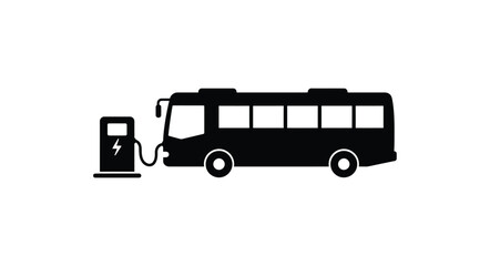 Modern electric bus charging at a futuristic charging station sustainable urban transportation and green energy concept