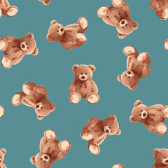 Seamless Cute teddy Bears Pattern 07 October 2025